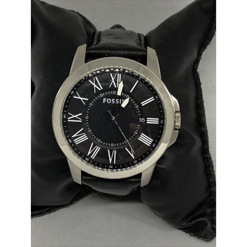 Fossil FS5745 Men's Black Leather Black Analog Dia